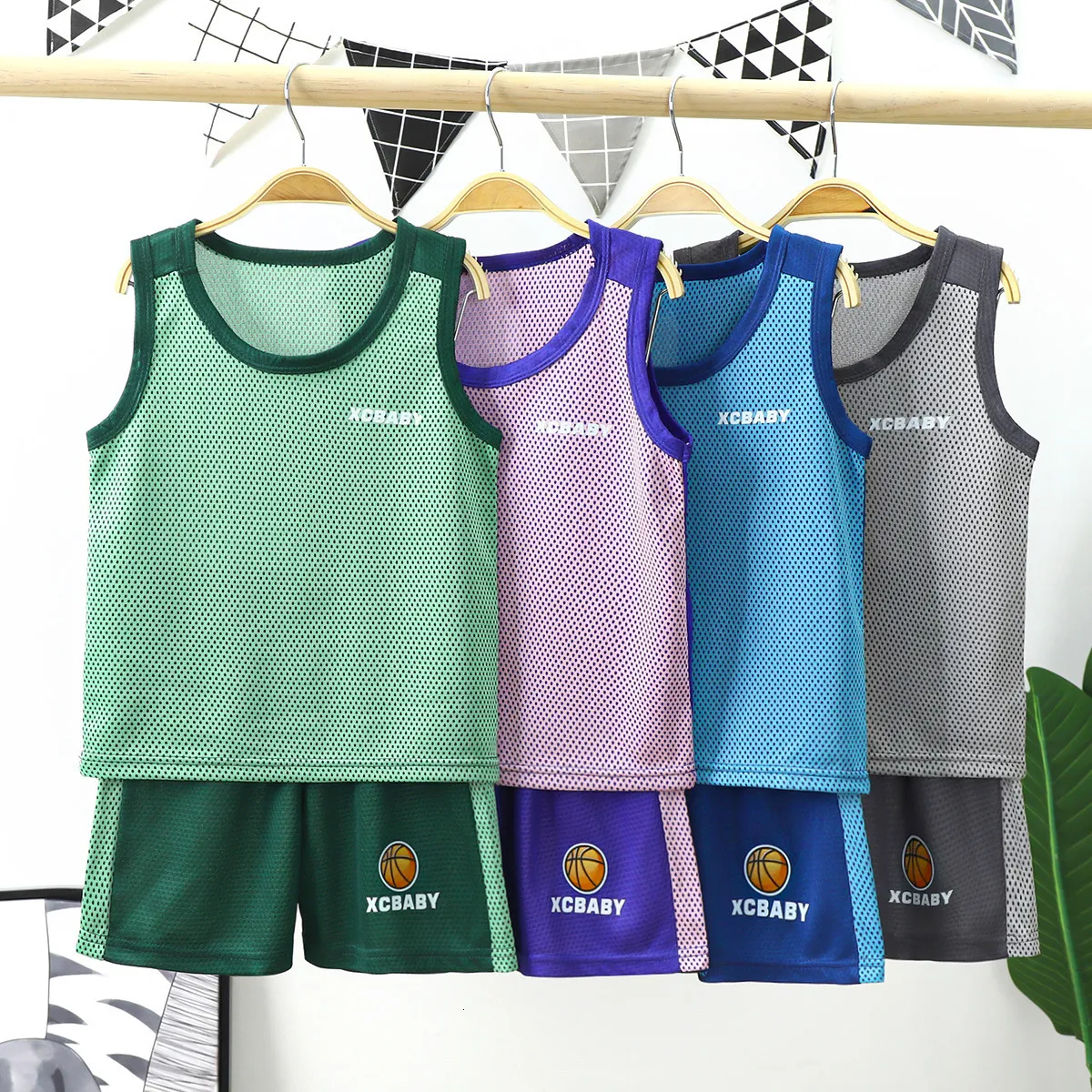 Conjuntos de roupas verão 2 peças terno uniformes de basquete infantil meninos meninas respirável camisa esportiva colete crianças camisa de futebol roupas de bebê 230626