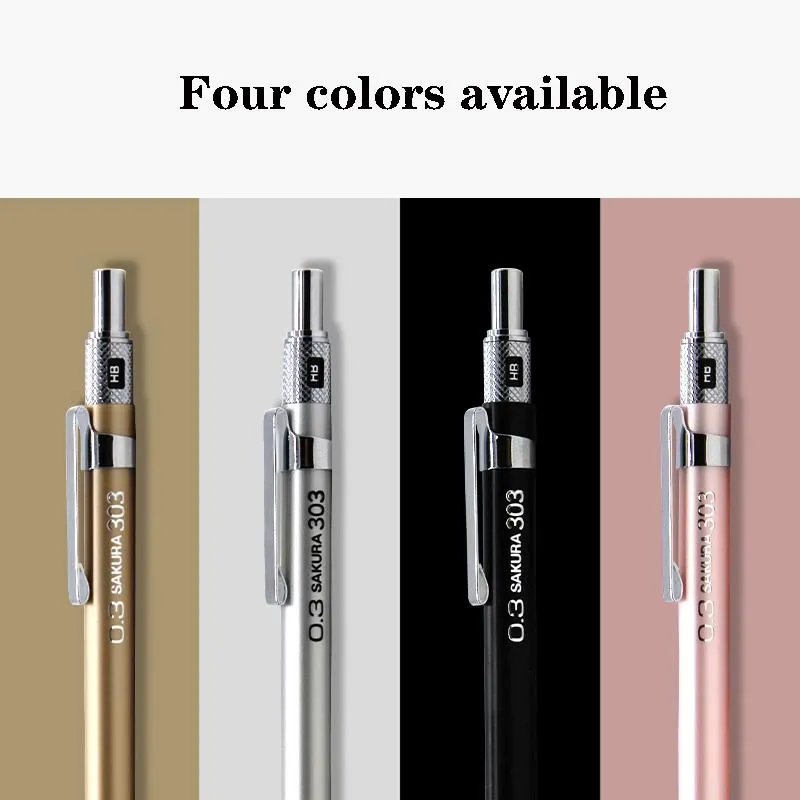 Ołówki Sakura Metal 0,3/0,5 mm ołówek mechaniczny Pen PIT Pisanie Art Art Malarm
