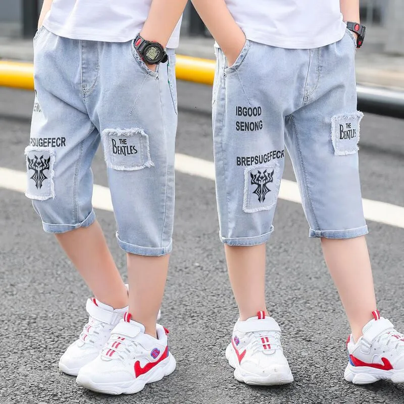 Shorts Children Clothing Kids Jeans Summer Casual Hole Cute Cowboy Baby Boy Clothes Cartoon Boys Denim Pants 4 12y 230626