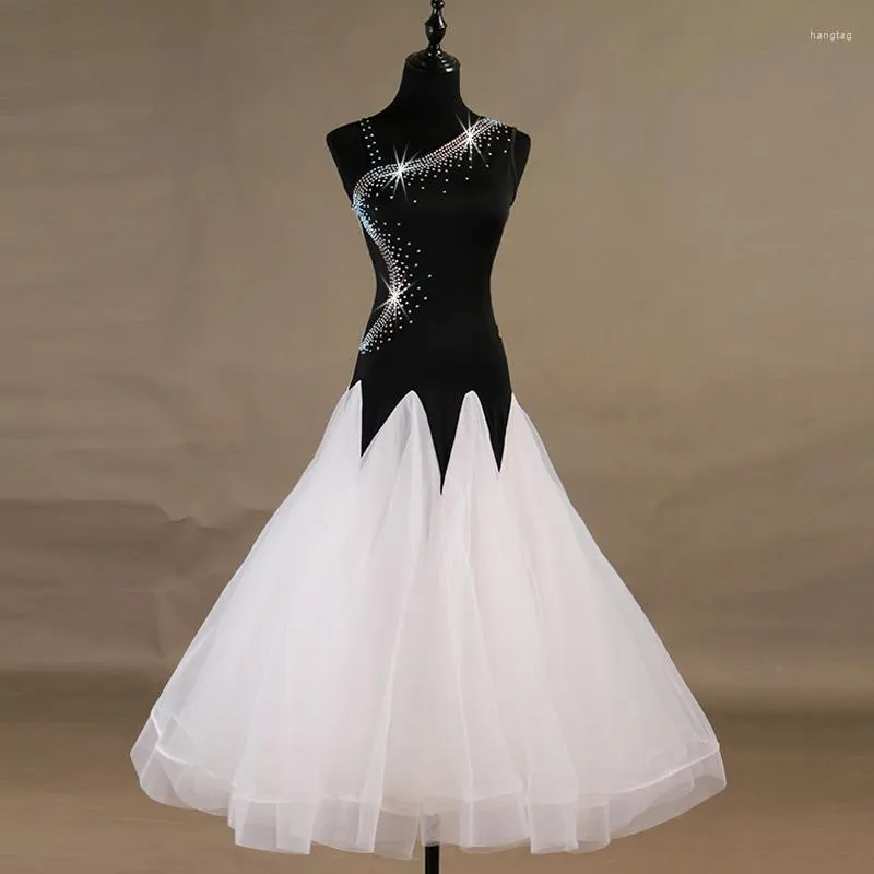 Stage Wear Ballroom Dance Dresses Long Sleeve Foxtrot Dancing Skirt Women Waltz Dress Q097