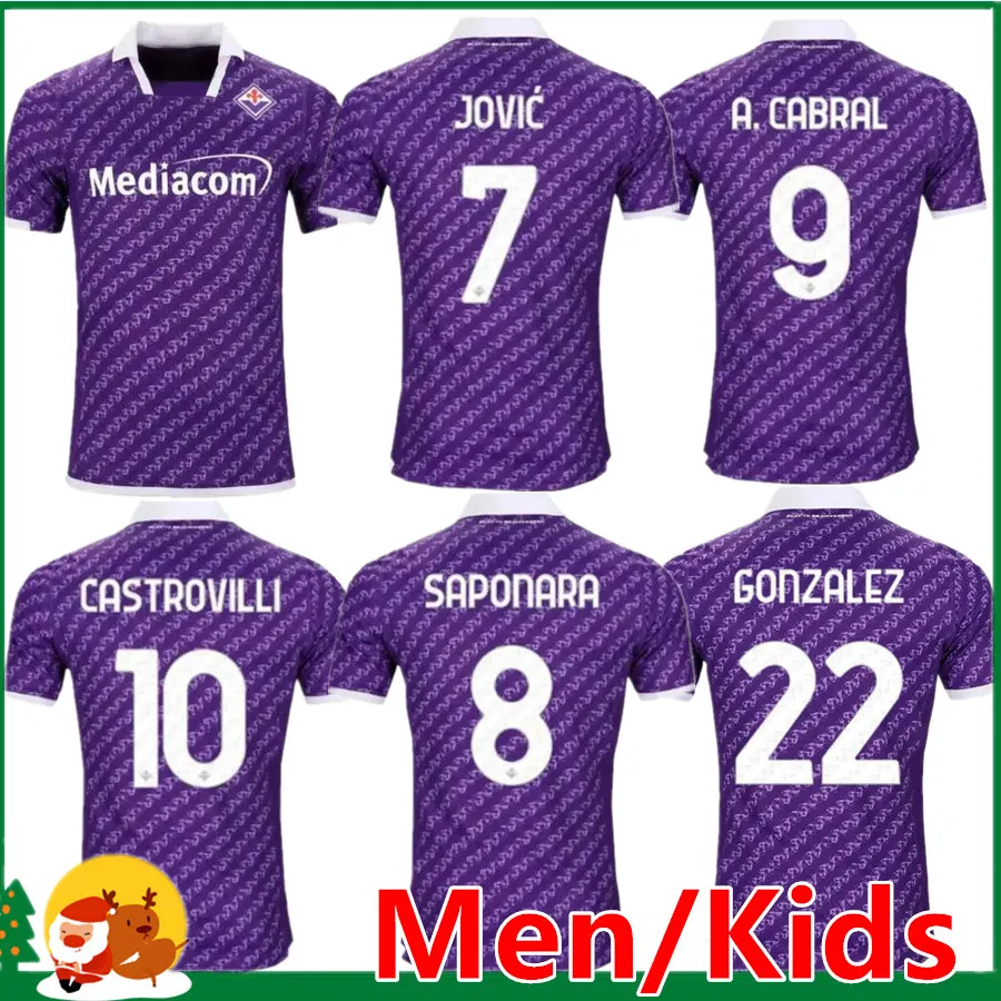 23 24 Fiorentina Soccer Jerseys 2023 2024 Callejon Erick Florence Jersey Malcuit Vlahovic Milenkovic C.Kouame chiesa Men / Kids Kit Full Fotant Football Shirts