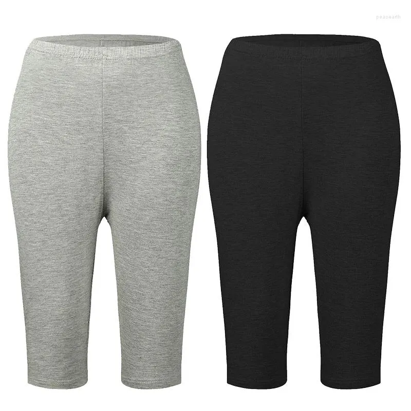 Leggings femininas plus size fibra de bambu elástico cintura alta treino push up legging fitness verão curto grande 7xl