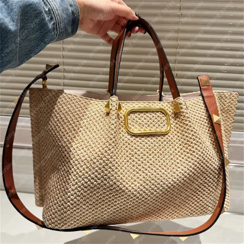 2023 Osier Designer Sac De Plage Panier Femmes Fourre-Tout À Tricoter Sacs À Bandoulière Designers Luxurys Seau Bandoulière Vintage Sac De Paille Sacs À Main TOP