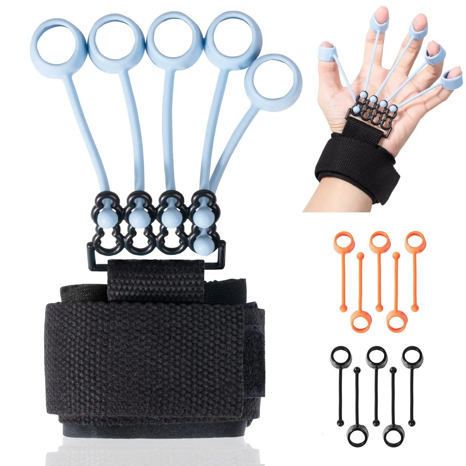 Handgrepp Portable Hand Gripper Silicone Finger Yoga Expander Hand Grip Wrist Strength Trainer Finger Ovar Motstånd Band Fitness 230626