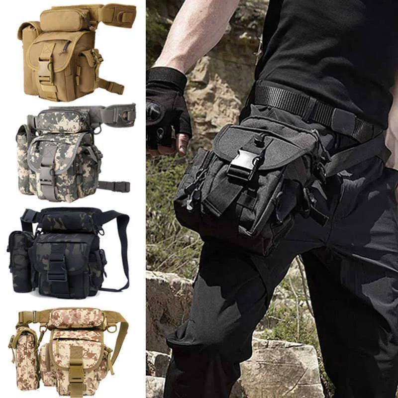 Multi-function Bags Outdoor Leg Bag Waist Bag Waterproof Mountaineering High Strength Durable Tactical Military Drop Leg Bag With Water Bottle CaseHKD230627