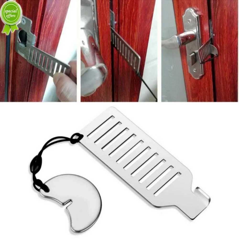 New Portable Door Lock Security Door Locker Self-Defense Safety Stopper Stainless Steel Lock Home Room Hotel Anti Theft Security