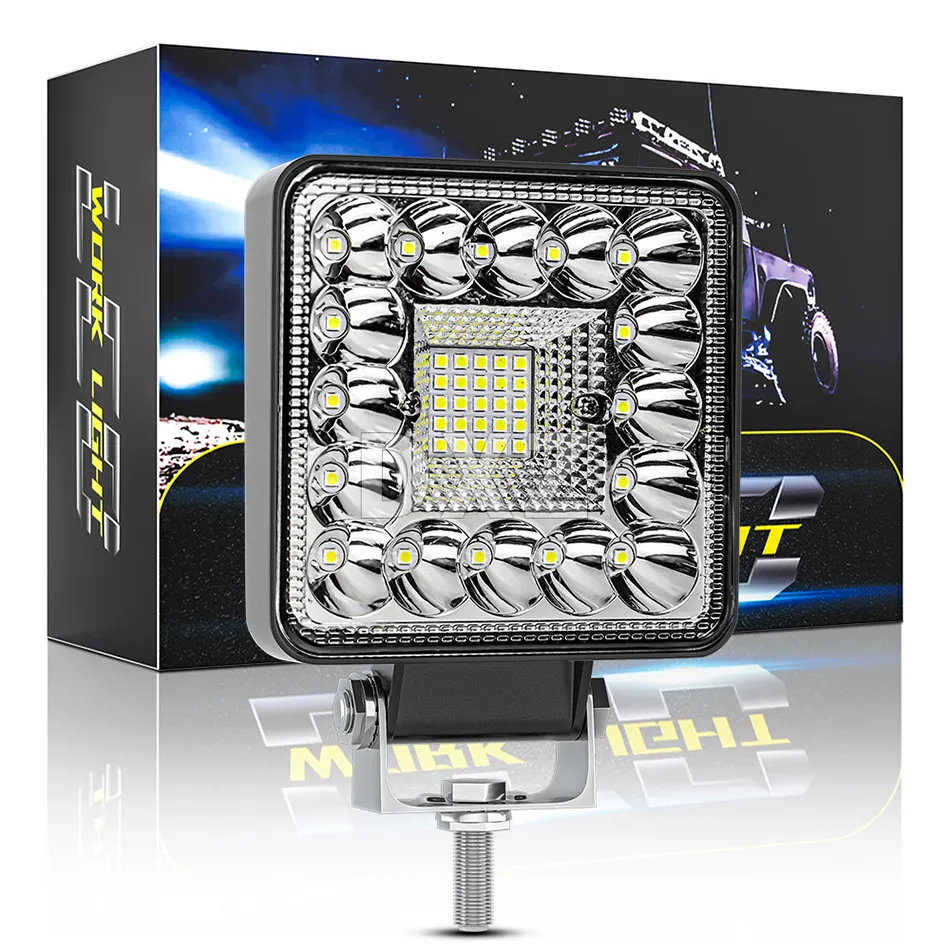 Barra de luz LED de 41 pulgadas para coche, barra cuadrada de luz de trabajo, 123W, 12V, 24V, todoterreno, camión, barco, 4x4, Atv, Suv, faros antiniebla de conducción