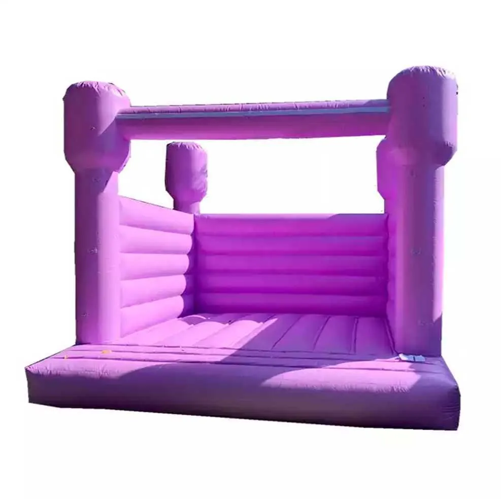 3m/4m Bounce House Macaron Color Purple Inflatable Air Trampoline Mini Toddler Commercial Bouncy Castle Kids White Wedding Bouncing Castles For