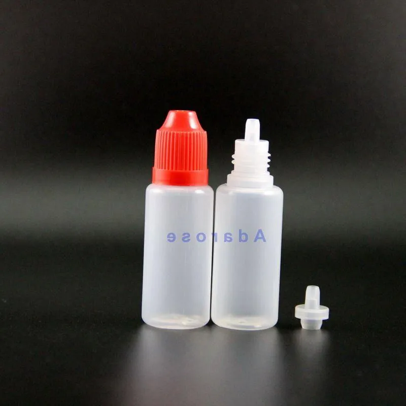 15ML 100 STKS/PARTIJ Hoge Kwaliteit LDPE Plastic Druppelaar Flessen Met Kindveilige veilige Caps Tips Veilige Damp Samendrukbare fles korte tepel Bdbrv
