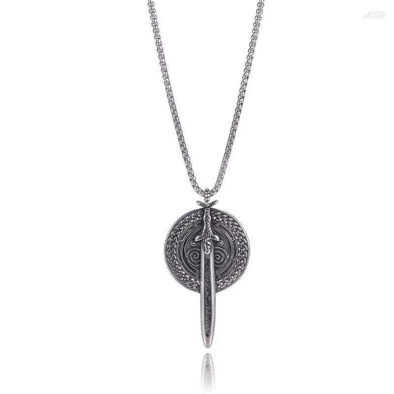 Pendentif Colliers En Acier Inoxydable Viking Boussole Couleur Collier Hommes Odin Charme Amulette Petit Ami Bijoux Cadeau GL0055