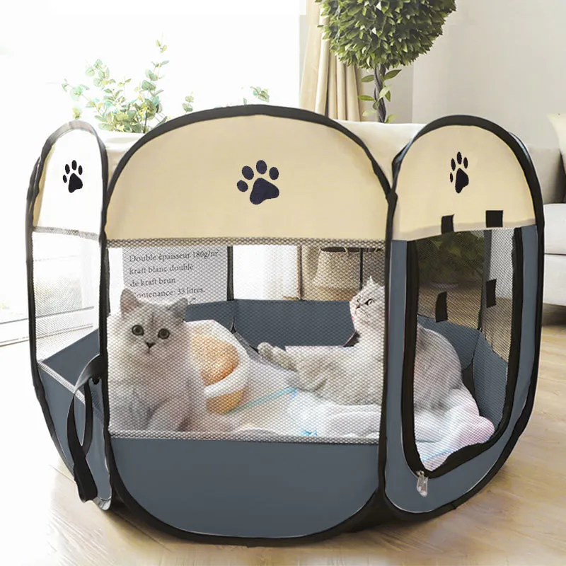 Kennels Pennen Draagbare Opvouwbare Huisdier Tent Hond Huis Hoge Kwaliteit Duurzaam Hek Voor Katten Grote Outdoor Kooi Kinderbox Kat 230626