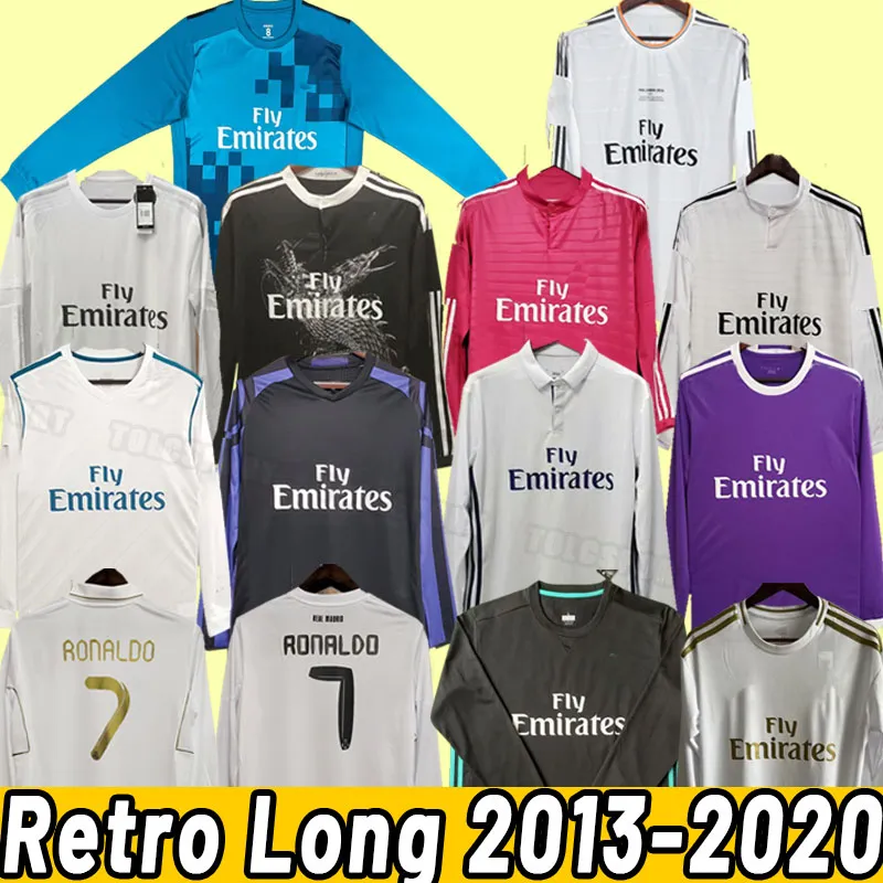 kaka BENZEMA Retro-Fußballtrikots Di Maria ALONSO RONALDO MODRIC HIGUAIN Real Madrids klassisches Vintage-Fußballtrikot Langarm 2013 2014 2015 2016 2017 18 19 20 13 14