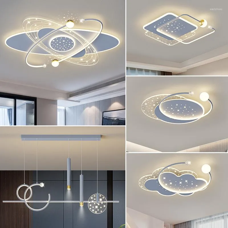 Plafondlampen Acryl 2023 Licht Luxe LED Modern Eenvoudig Creatief Sterrenhemel Woonkamer Restaurant Slaapkamer Combinatieset