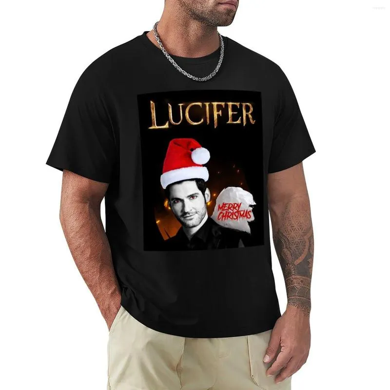 Erkek Tankı Üstleri Lucifer - Merry Christmas T-Shirt Kısa Kore Moda Komik T Shirt Erkek Egzersiz Gömlek