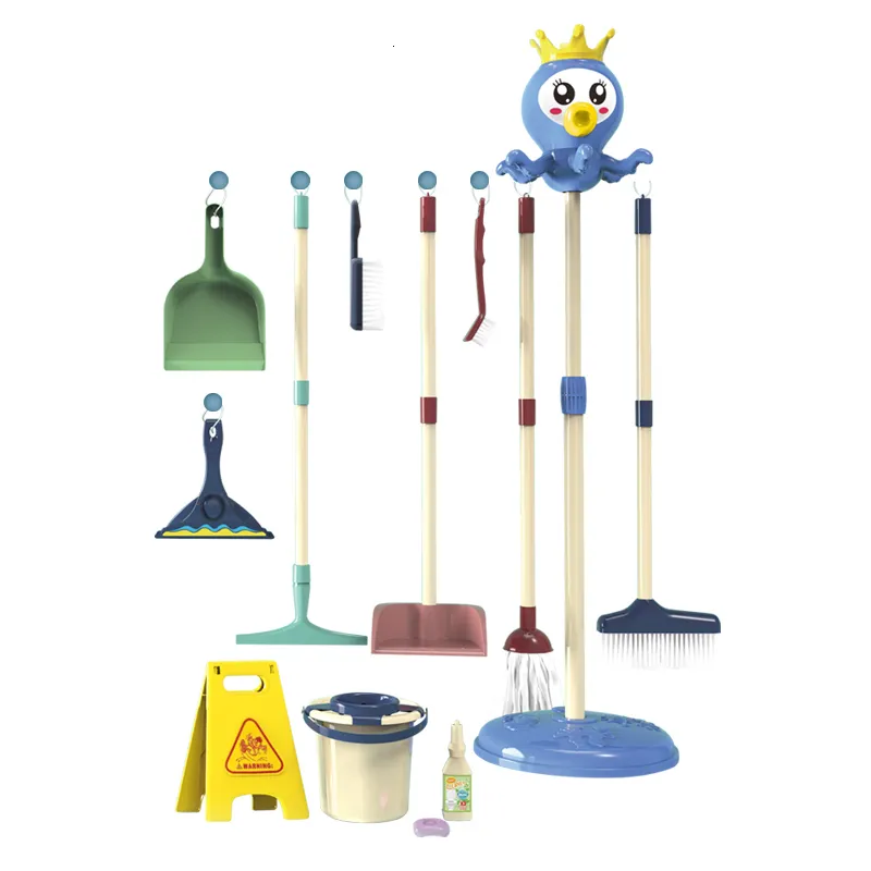 Verktyg Workshop Children's Education Simulation Spela House Toy Boy and Girl Training Cleaning Tool Set Top Stuff Things for Cleaning for Kids 230626