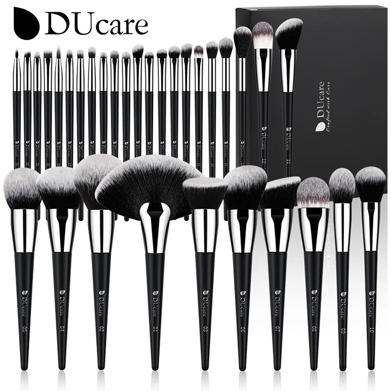 Ferramentas de maquiagem DUcare Professional Makeup Brush Set 10-32Pc Brushes kit de maquiagem Synthetic Hair Foundation Power Eyeshadows Blending Beauty Tools 230215