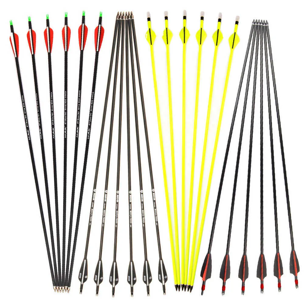 Bogenpfeil US DE 28/30 Zoll Mixed Carbon Arrow Spine 500 Durchmesser 7,8 mm für Recurve-/Compound-Bogen-BogenschießenHKD230626