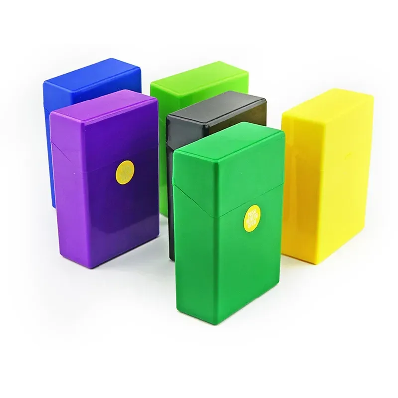 Good Plastic Colorful Cigarette Cases Shell Casing Storage Box Exclusive Open Prevent Falling Deformation Design Automatically