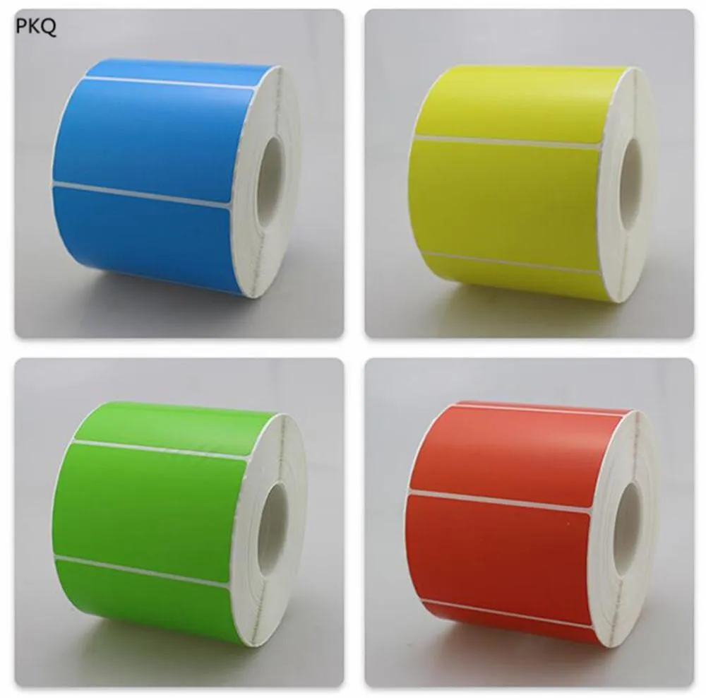 Papier rouge bleu jaune vert thermal étiquette thermique autocollant de code-barres coloré en papier thermique autocollants adhésifs