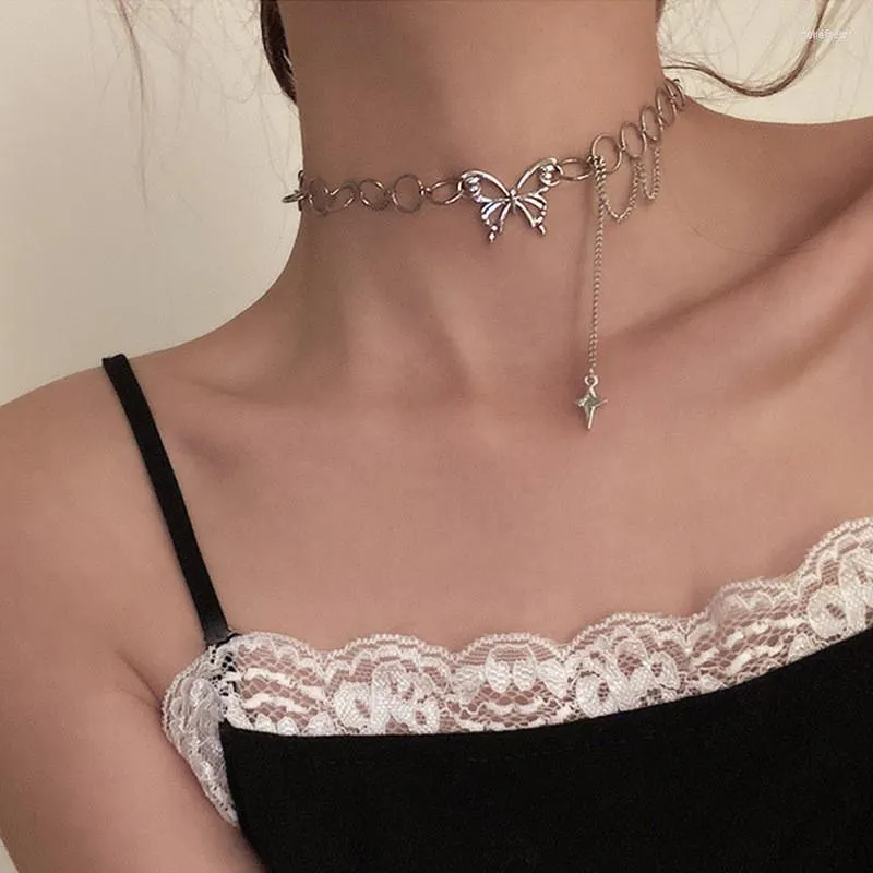 Halsband Trendy Mode Schmetterling Mango Stern Anhänger Halskette Für Frau Koreanische Tattoo Chians Kragen Weibliche Schmuck Geschenk 2023