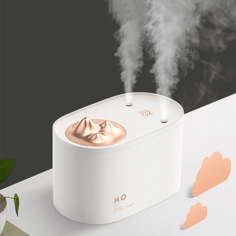 Humidifiers Mountain Rhyme Air Humidifier 3600mAh 1000ML Large Capacity Water Diffuser Home Office Desktop Night Light Large Fog Mist Maker 230627