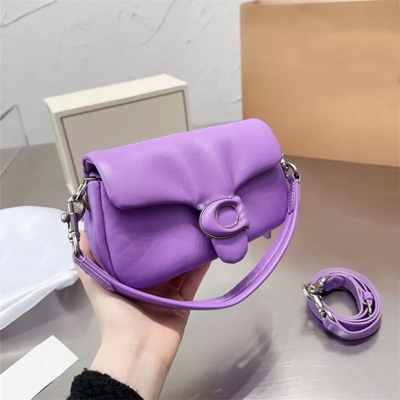 2023 Damen-Mini-Kissentaschen, Tabbys Designer-Tasche, Handtasche, Luxus-Handtaschen, Umhängetasche, einzelne Schulter, niedlich, mehrere Farben, Leder, 5A