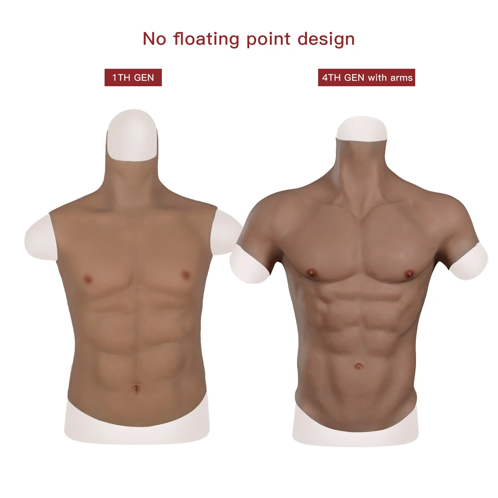 Breast Form KOOMIHO Realistic Silicone Male Muscle Suit Simulation