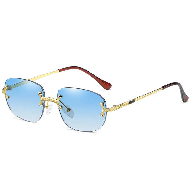 Wholesale Rimless Retro Square Frameless Rimless Sunglasses Mens