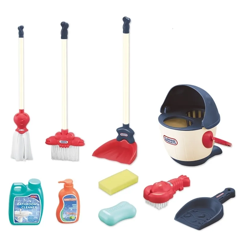 Outils Atelier Enfants Ensemble De Nettoyage Jouets Tout-Petits Balai Bébé Vadrouille Pelle À Poussière Playset Faire semblant De Jouer À La Maison Kit De Nettoyage Brosse Savon Salle De Bains Propre 85DE 230626