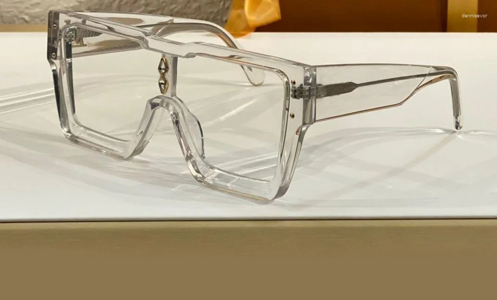 Солнцезащитные очки Clear Square Gold Crystal Frame Million Oversize для мужчин Спортивные очки с коробкой