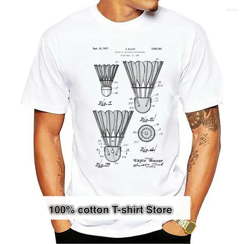 Męskie koszule 2023 Modna 100 bawełniana koszulka T-shirt Badminton THE T-Patent Art Gift B Dminton Summer Mens