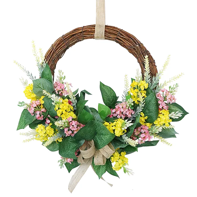 Faux Floral Greenery 35CM Gypsophila Green Leaf Christmas Wreaths Living Room Wall Hanging Home Decoration Accessories Fake Plants Artificial Flowers 230627