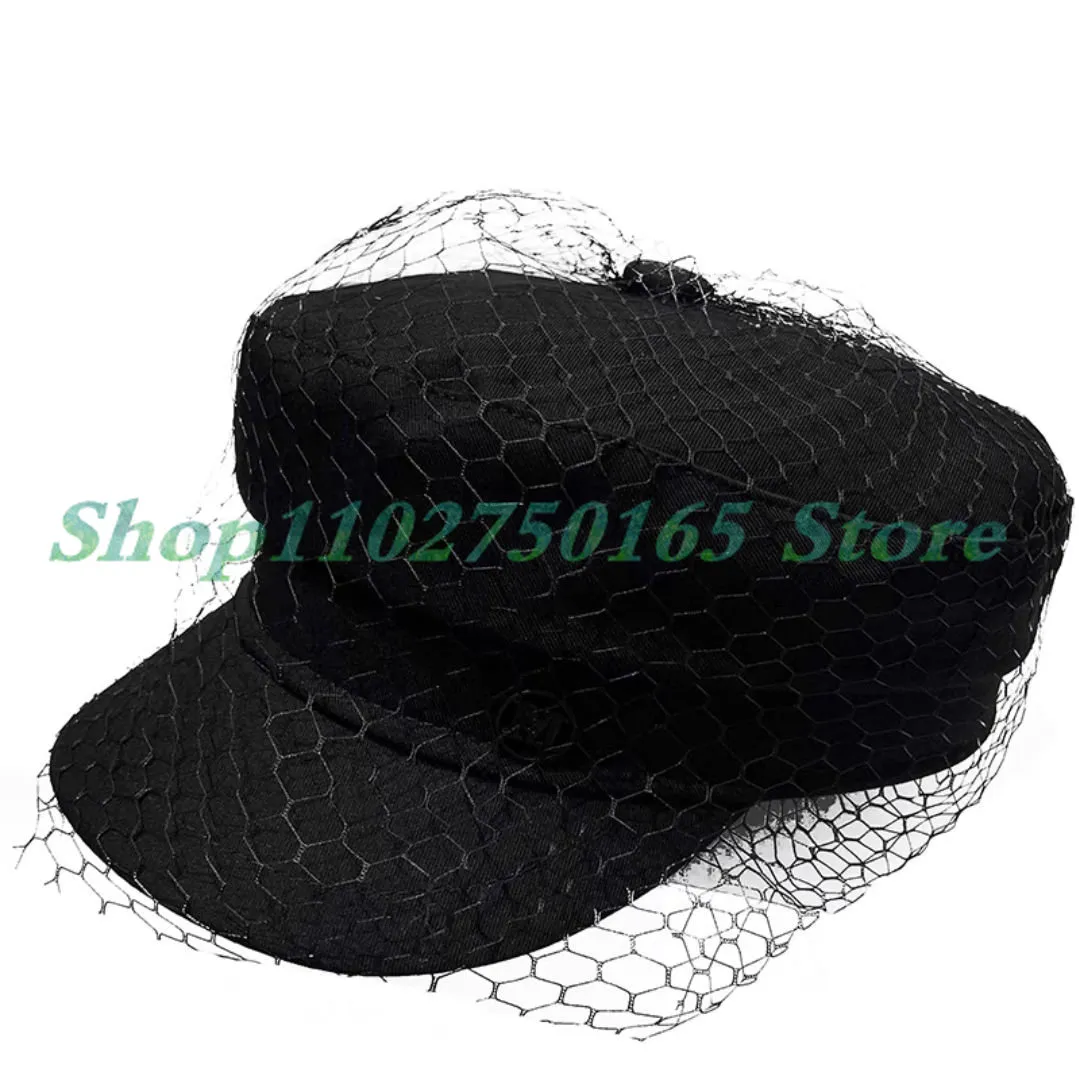 793832 Black Lace Beret Hat Fashion Vintage Trend Women Outdoor Sunshade Beach Hat Party Hat Mushroom Hat Retro Hat Cute Beret