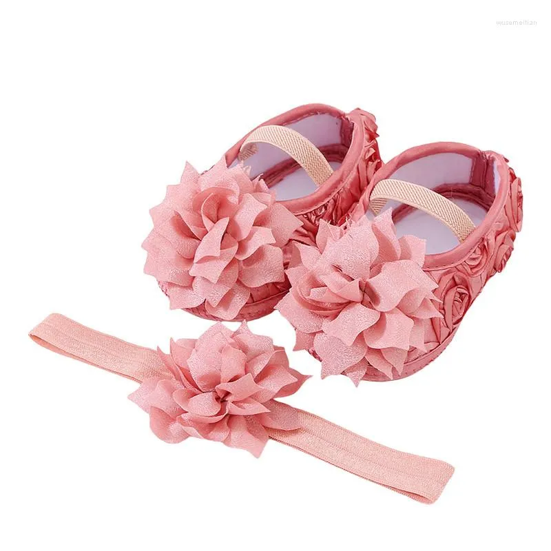 First Walkers Baby Girls Princess Shoes Flower Mary Jane Flats فستان المشي ولطيف عقال للأطفال الرضع المولودون