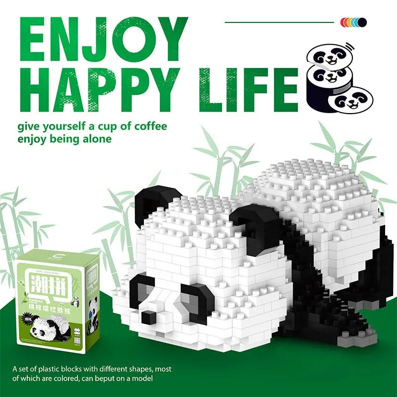 Blöcke Chinesische Spielzeug Hobbies Tier Nette Kawaii Panda Micro