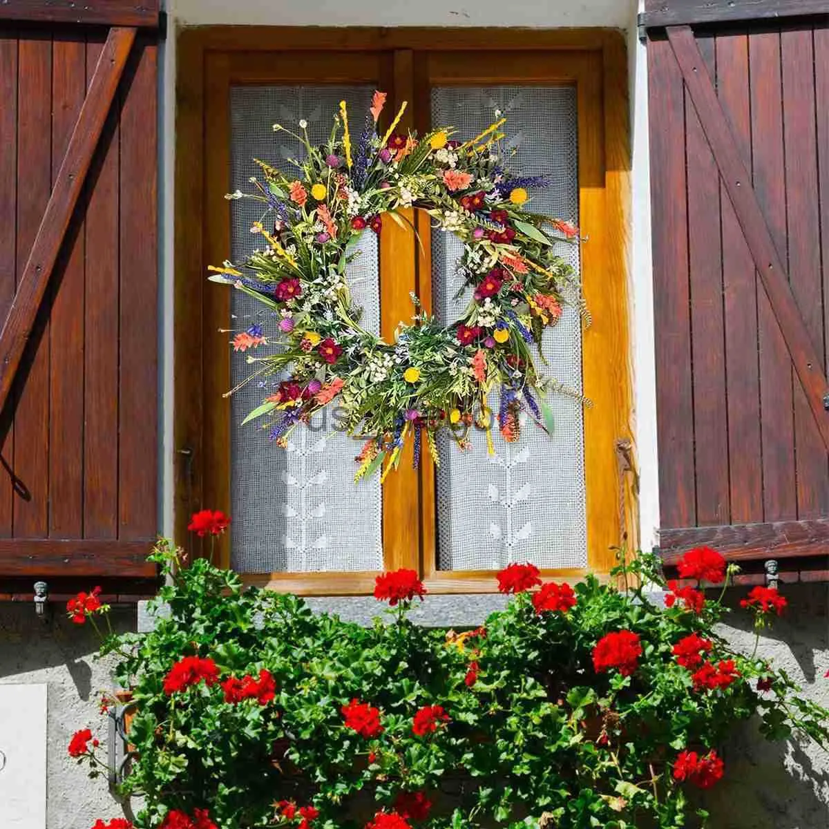 Christmas Wreath Front Door Wreath 42cm Garland Hanging Xmas