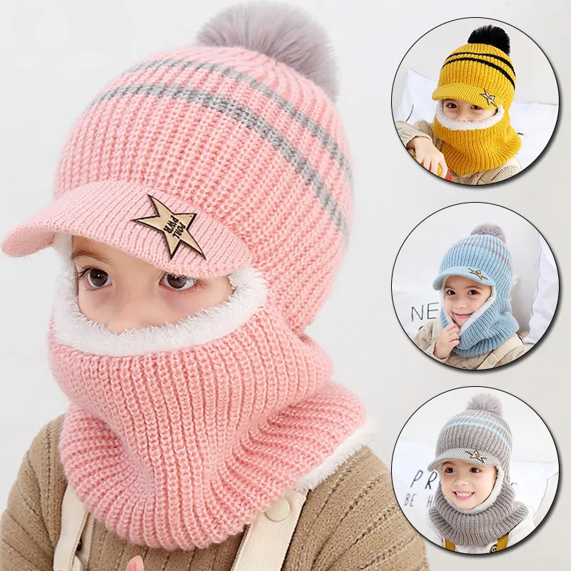 Moda Mascarillas Cuello Polaina Invierno Niños Más Fleece Beanie Sombreros  Grueso Cálido Punto Pasamontañas Gorro Niñas Niños Cara Cubierta Pelota  Babero Máscara Para Niños Al Aire Libre 230627 De 11,08 €