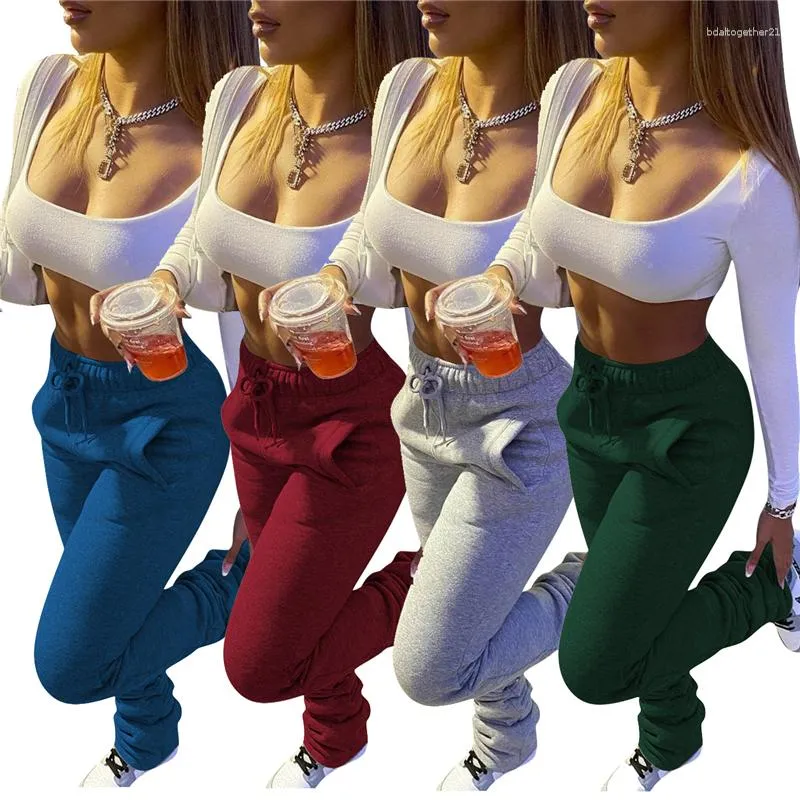 Stacked Sweatpants For Women Thick Ruched Stylish Joggers For