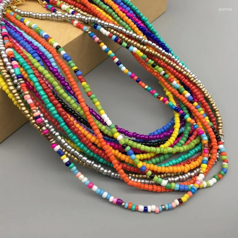 Choker 2023 Boho Women Koraliki Naszyjnik Kolorowy sznurki z koralikami urodzinowe przyjęcie biżuterii