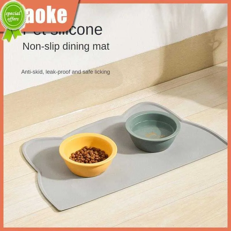 Nouveau napperon en Silicone Portable facile à nettoyer napperon universel Anti-débordement tapis alimentaire en Silicone pour animaux de compagnie pour chiens et chats imperméable