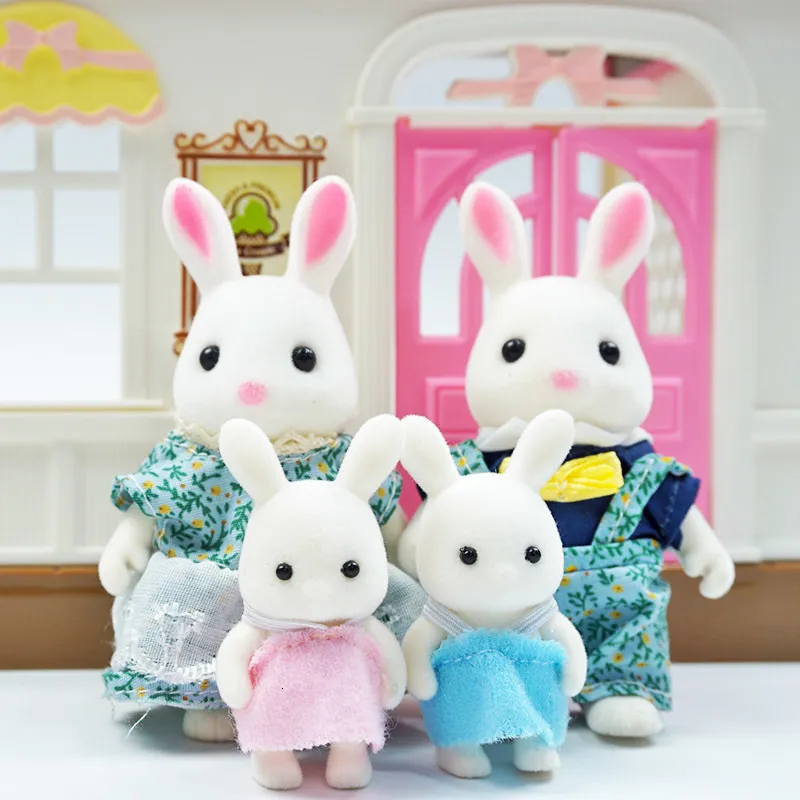 Melody Jane Dollhouse 12 Miniature Rabbits – 1:12 Scale Garden Pet Animals, Resin Accessory For Miniature Scenes