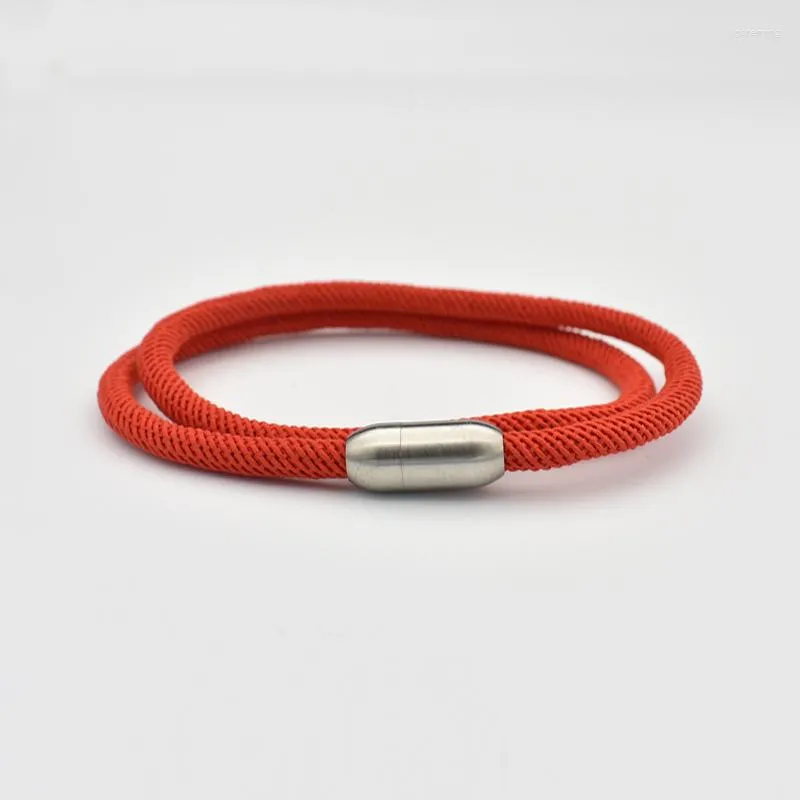 Браслеты с подвесками Milan Rope Bracelet Homme Magnet Braclet из нержавеющей стали Мужской подарок для него Открытый кемпинг Ювелирные аксессуары Pulseras