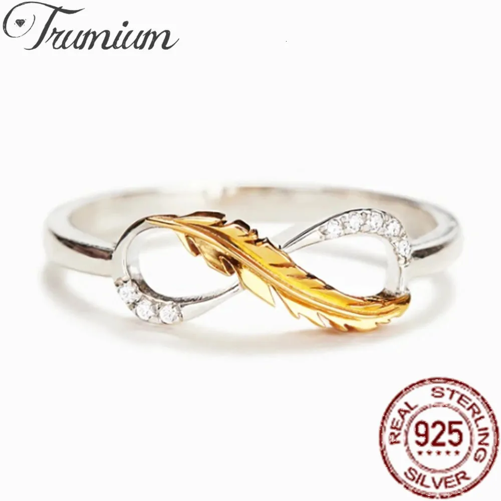 Pierścień Solitaire Trumium Znakomity 925 Srebrny Pierścień Niesłodności Symbol Biżuteria Darowi zaręczynowe Anillos Mujer 230626