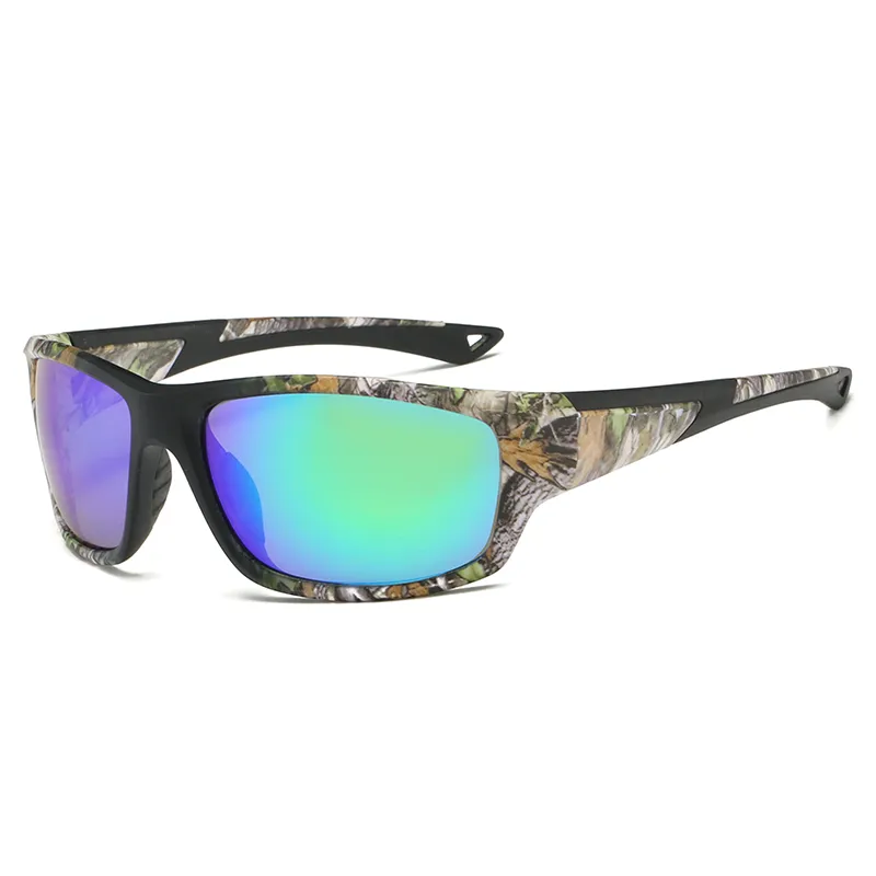 Fashion Anti-skidding Sports Sunglasses Camouflage Goggles Frame Mercury Lenses