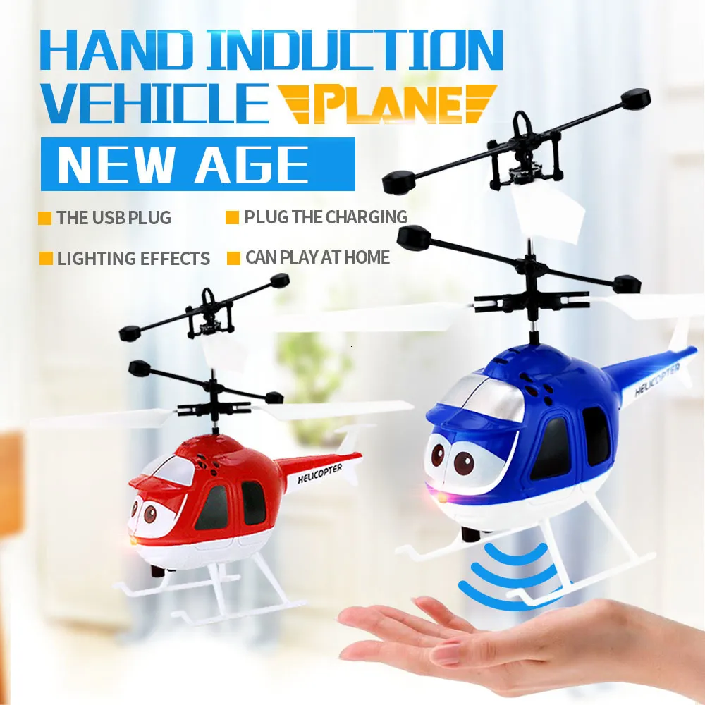 ElectricRC Aircraft EBOYU 8818 Flying Mini RC Infrared Induction Helicopter Aircraft Flashing Light Toys Kid 230626