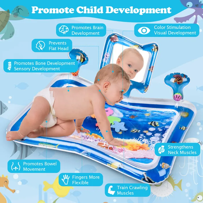 Jouets pour bébé 0-3 6 mois, tapis de jeu gonflable sur le ventre pour  nouveau-né, Top bébés garçon fille cadeaux pour 4 5 7 8 9 12 vieux mois
