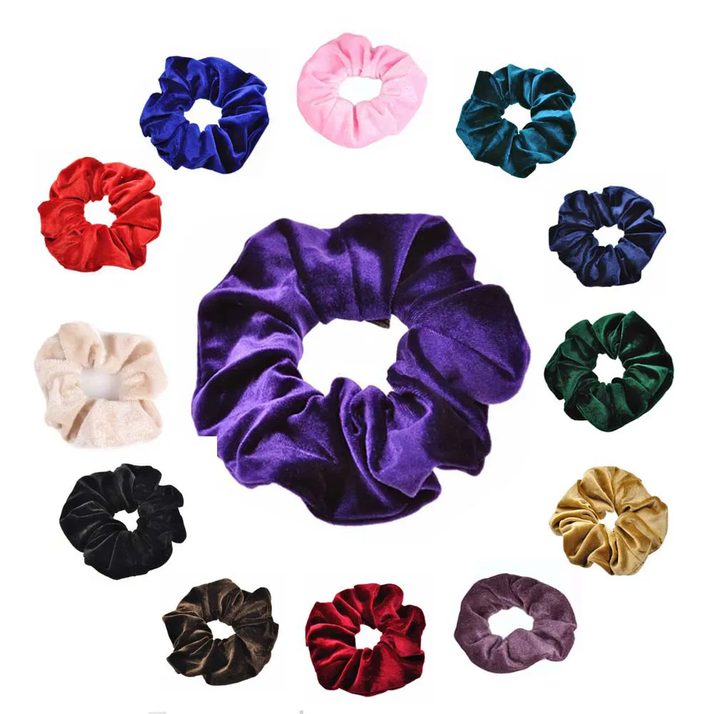 Girl Hair Rubber Bands Golden Velvet Elastic Hair Ring Women's Pony Tails Holder Fashion Hair Accessories