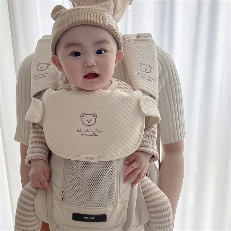 Slabbetjes Spuugdoekjes 3Pcs Ins Koreaanse Stijl Katoen Borduren Baby Speeksel Handdoek Cartoon geboren Baby Veiligheid Seat Schouderriem 230626
