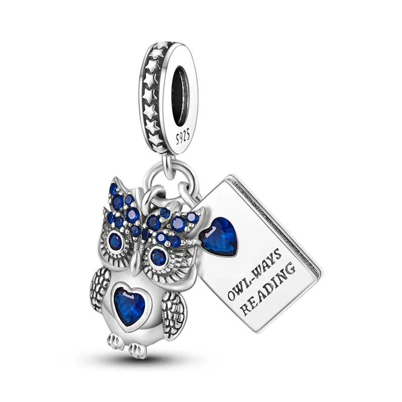 925 Silver Fit Pandora Charm 925 Bracelet Mom Heart Beads Pink Flower charms set Pendant DIY Fine Beads Jewelry