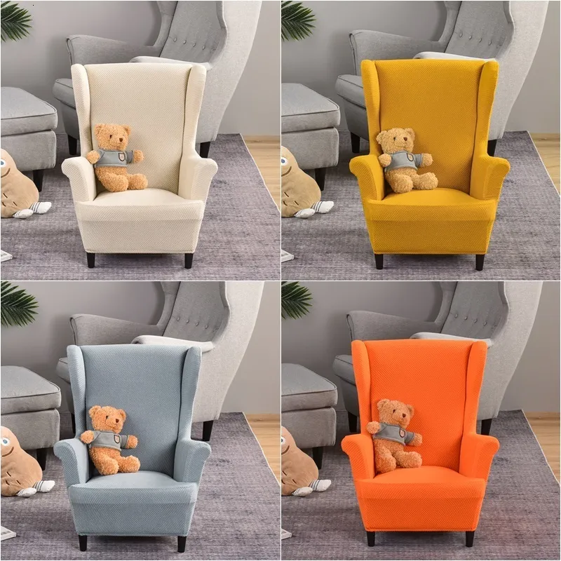 Chair Covers Kid's Size Wing Chair Cover Polar Fleece Children Wingback Armchair Covers Small Size Single Sofa Slipcovers Furniture Protector 230627